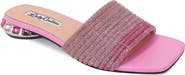 LADY COUTURE Multi Rhinestone Color Straps Slide With Multi Jewel Heel