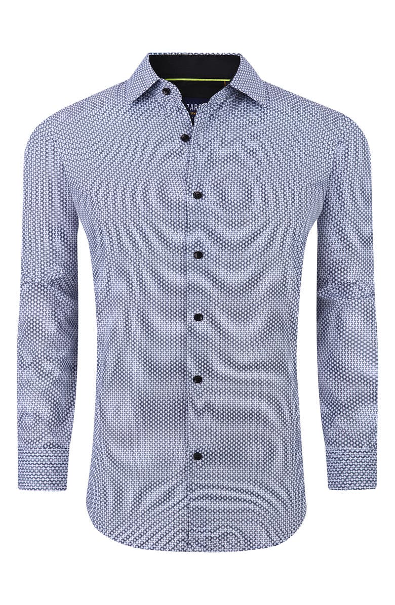 Azaro Uomo Patterned Long Sleeve Performance Button-Up Shirt, Alternate, color,