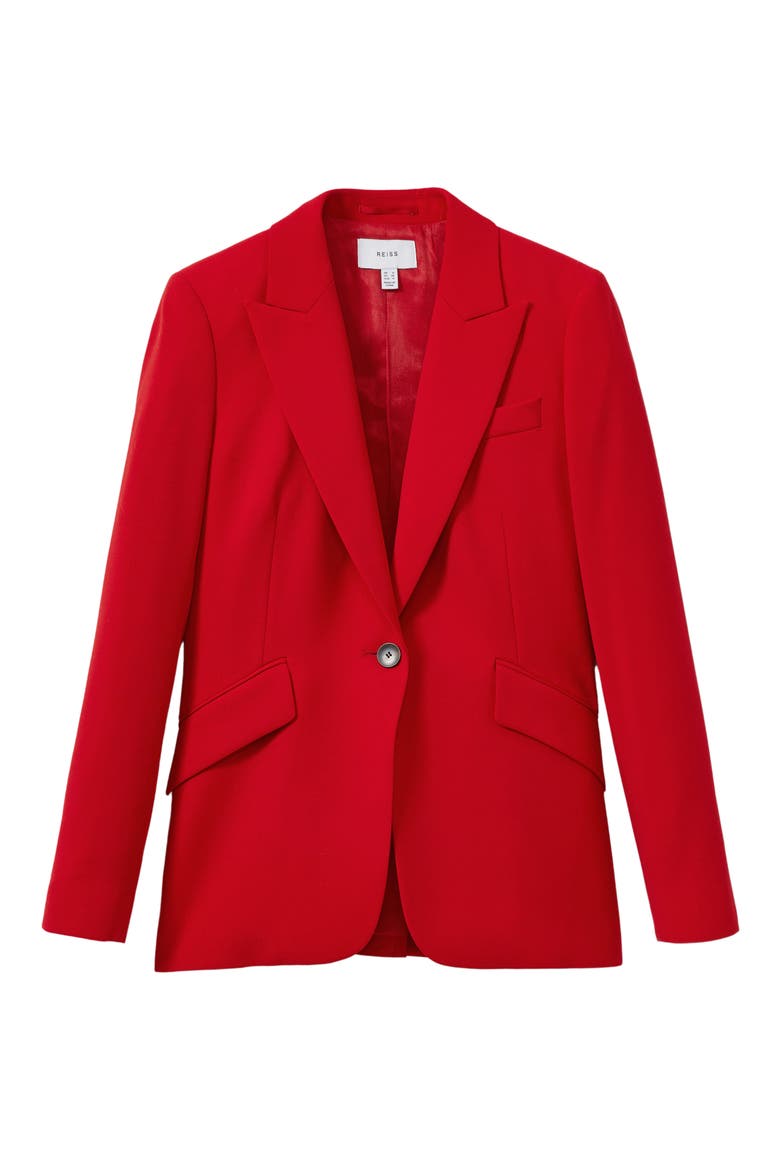 Millie Peaked Lapel Blazer, Alternate, color, RED