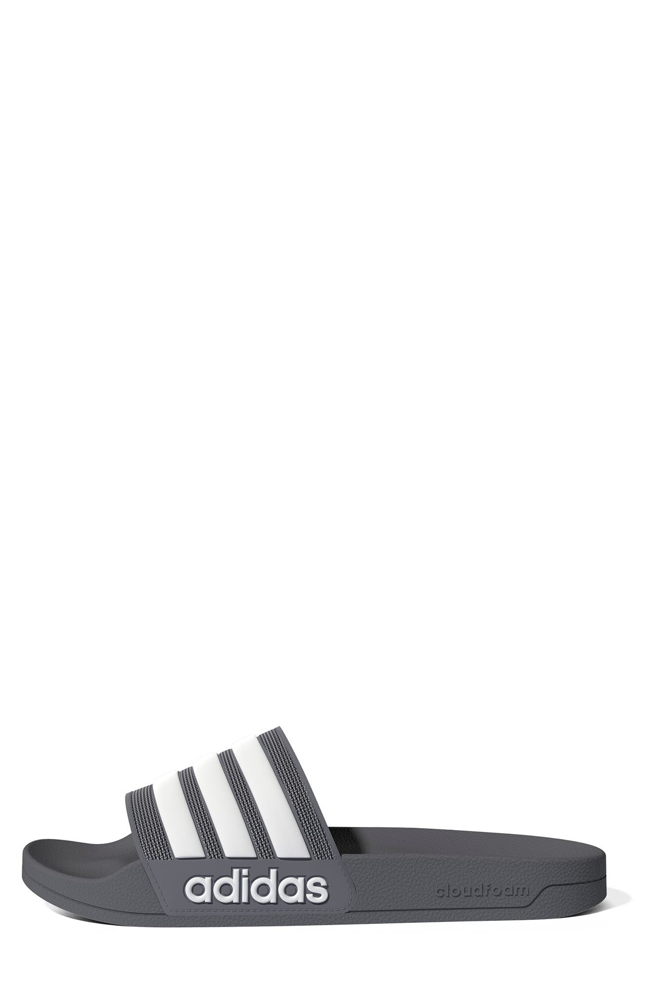 adidas Shower Slide Sandal, Alternate, color, Grethr/Ftw