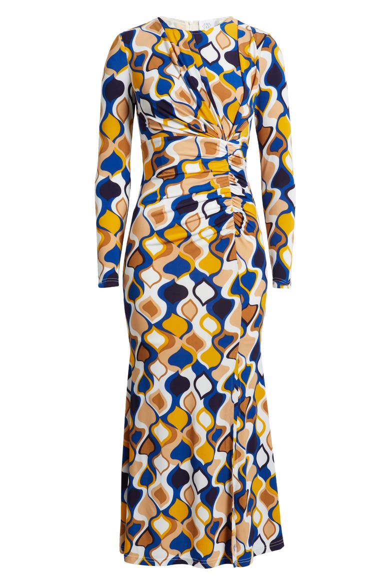 Astrid Geo Print Long Sleeve Maxi Dress, Alternate, color, YELLOW MULTI