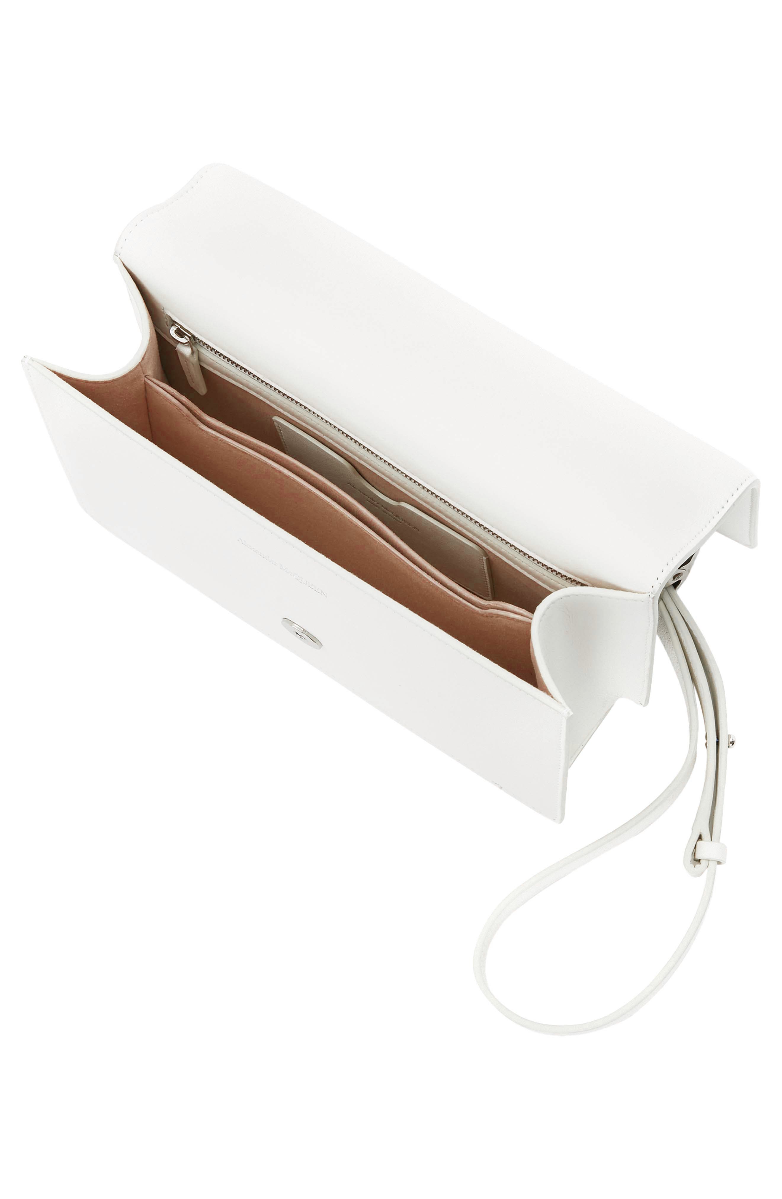 McQueen Jeweled Knuckle Ring Leather Shoulder Bag, Alternate, color, 