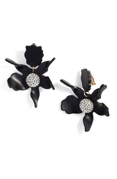 Crystal Clip-On Drop Earrings