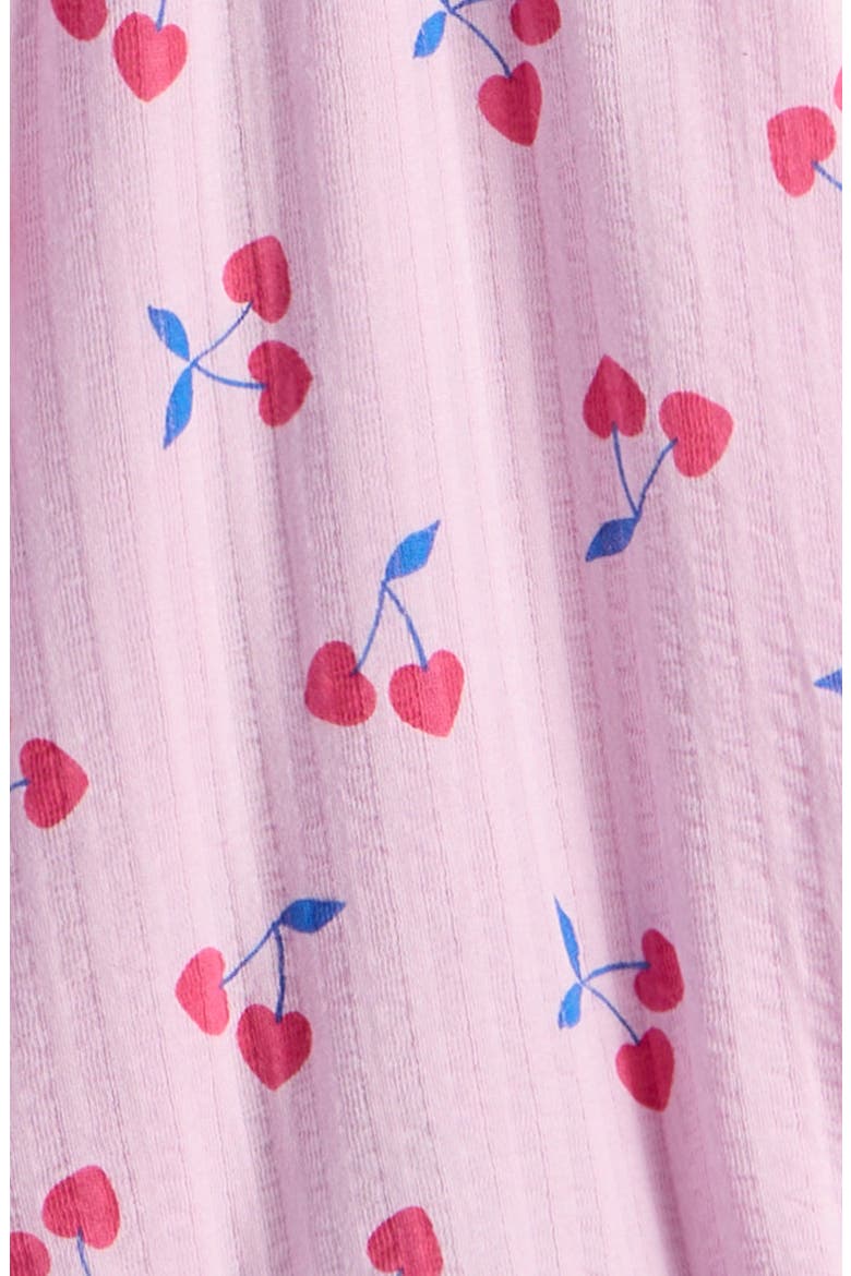 Kids' Print Flutter Sleeve Rib Romper, Alternate, color, PINK LAVENDER CHERRY HEARTS