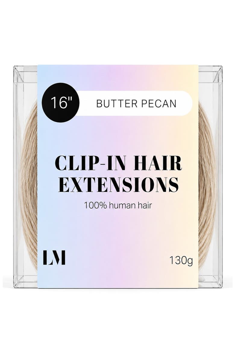 16-Inch Clip-In Human Hair Extensions, Main, color, BUTTER PECAN