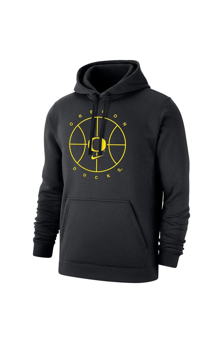Nike Men's Nike Black Oregon Ducks Basketball Icon Club Fleece Pullover Hoodie, Alternate, color, Black