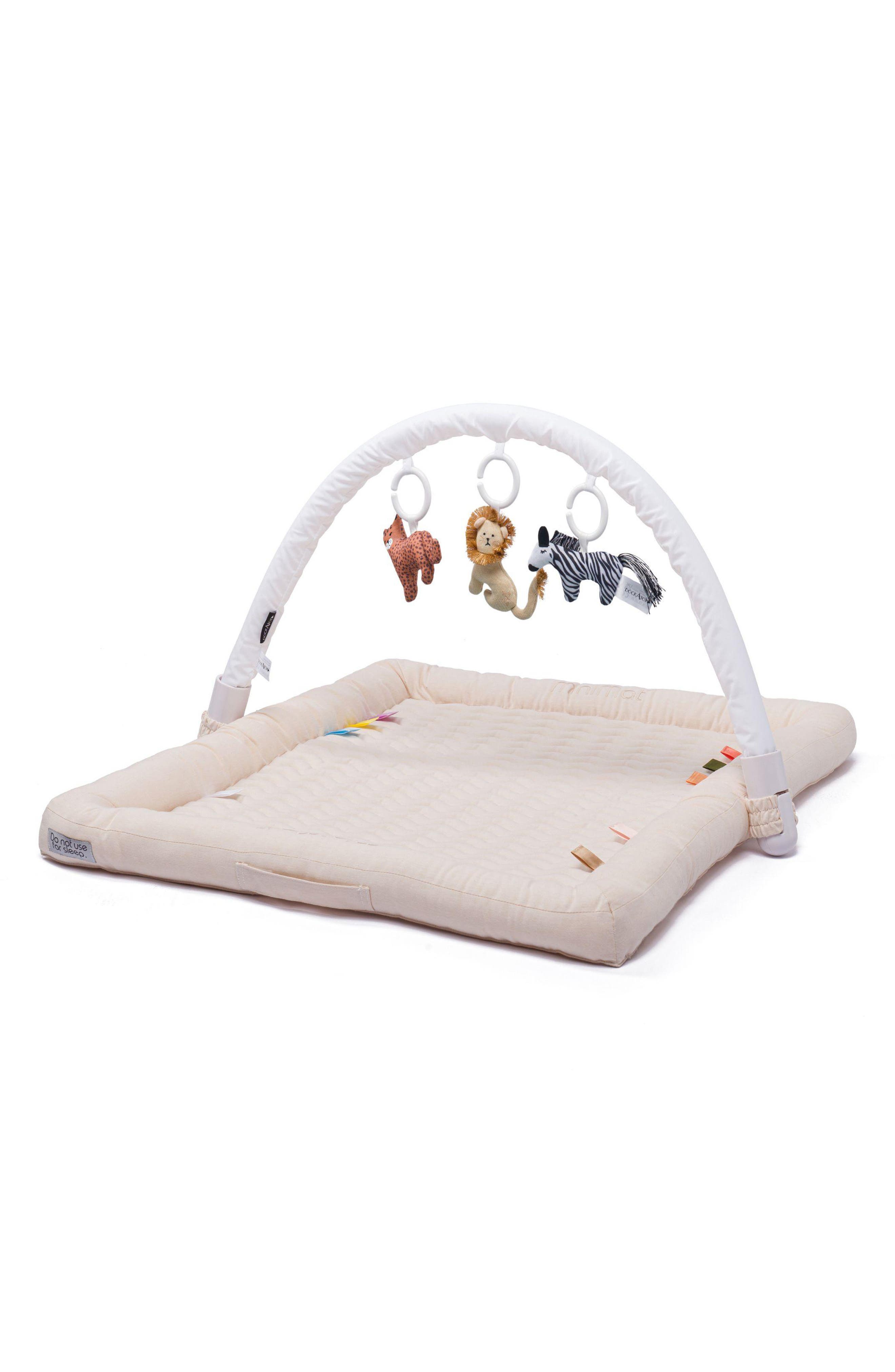 DockATot Day at The Zoo Toy Arch Mini Play Mat in Sand Chambray 
