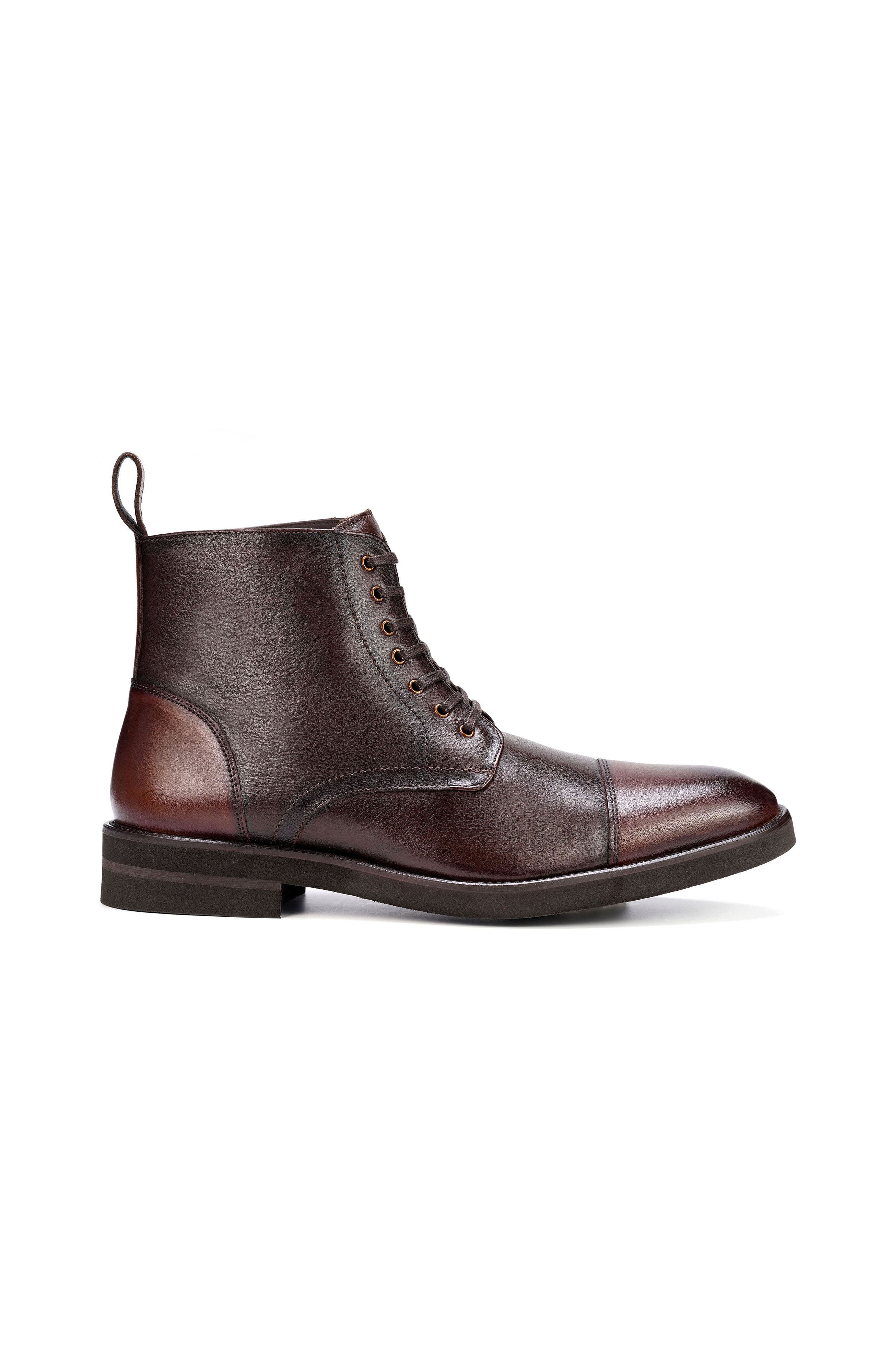 James Lace-up Boot, Alternate, color, Chocolate Brown Burnished