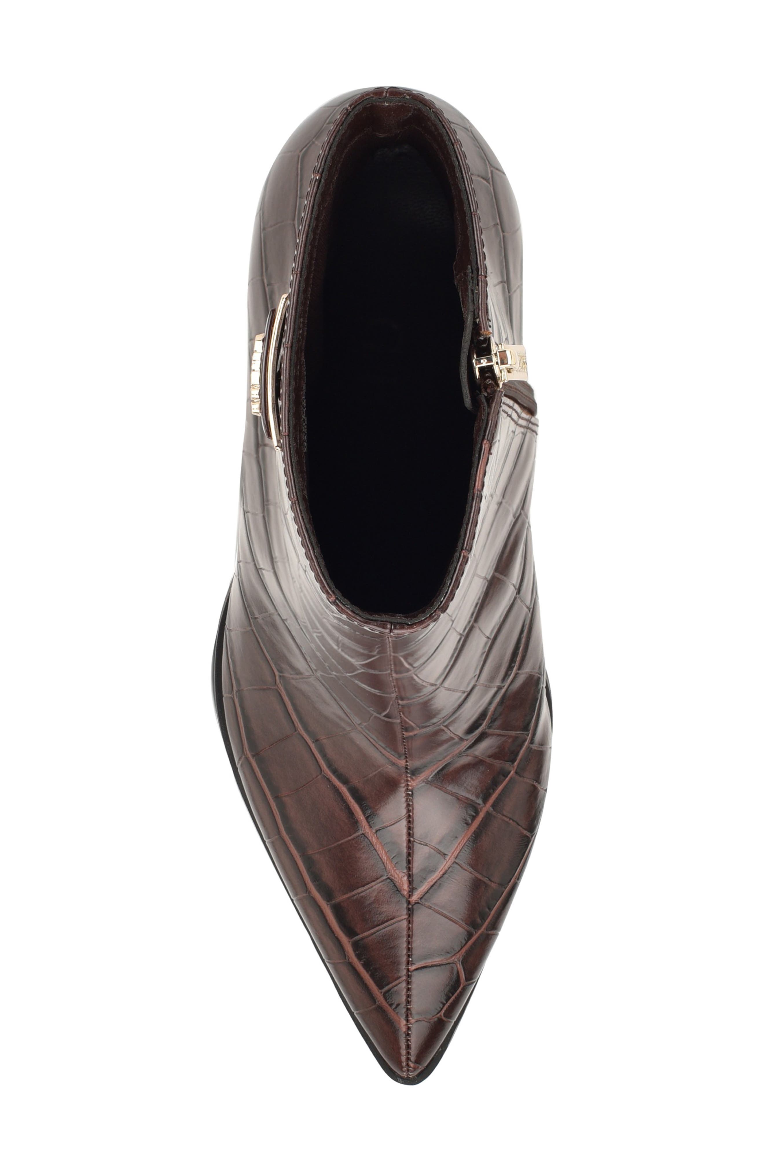 GUESS Lusera Pointed Toe Bootie, Alternate, color, Dark Brown