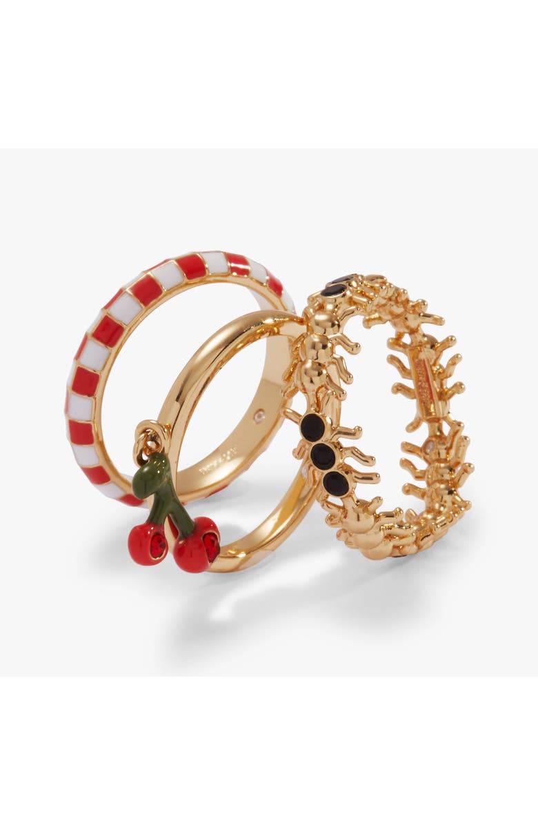 Alex and Ani Picnic Ring Stack, Alternate, color, Red