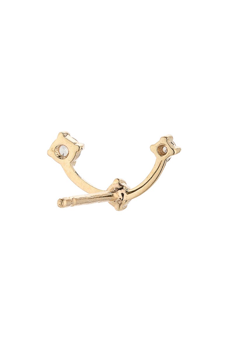 14K Gold Diamond Curved Stud Earrings, Alternate, color, 14K YELLOW GOLD