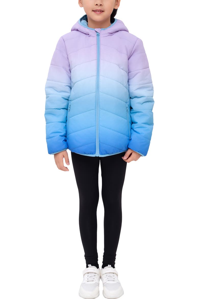 Kids' Reversible Soft Fleece Jacket, Alternate, color, Ombre lilac blue