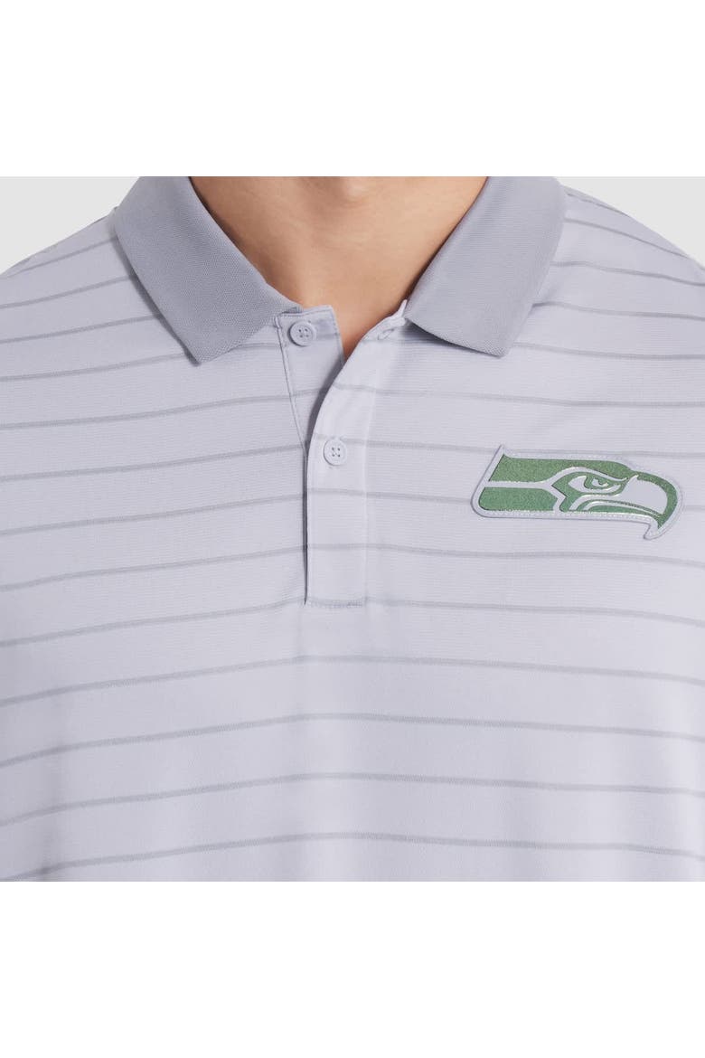 Men's Nike  Wolf Gray Seattle Seahawks 2025 Rivalries Collection Sideline Victory Striped Dri-FIT Polo, Alternate, color, Gray