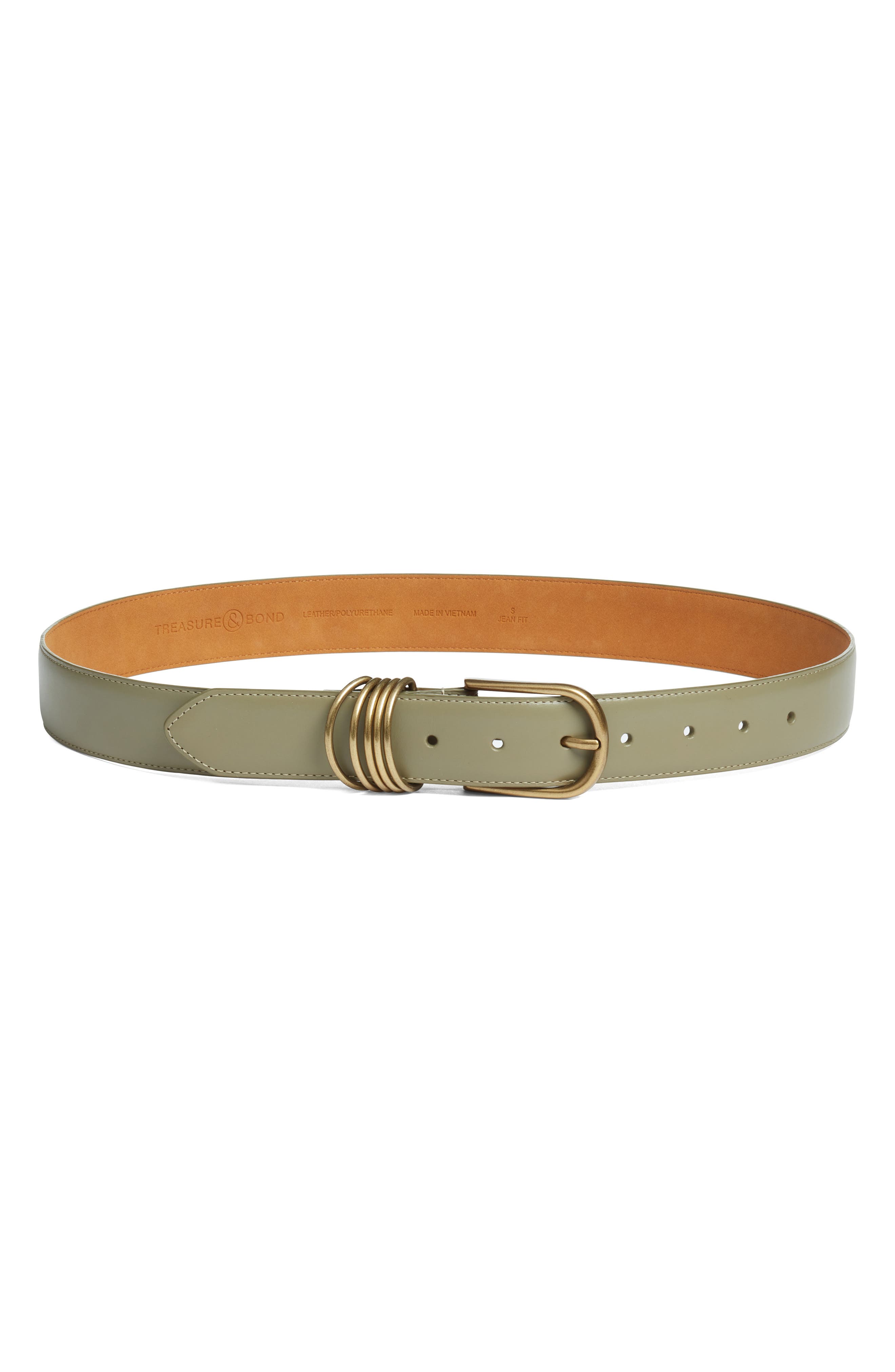 Treasure & Bond Parker Brass Hoop Leather Belt