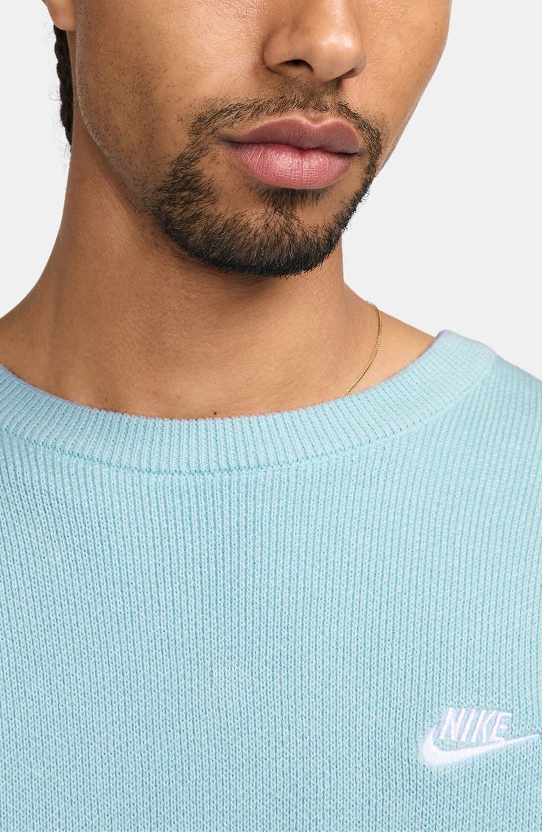 Nike Sportswear Club Oversize Crewneck Sweater, Alternate, color, Glacier Blue/ White