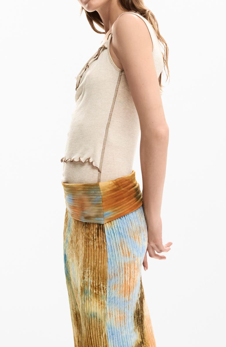 Desigual Abstract Print Midi Skirt, Alternate, color, Off White