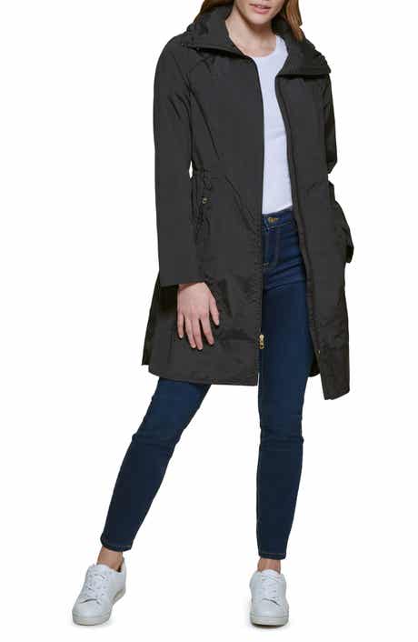 Avec Les Filles Lace Trim Double Breasted Cotton Trench Coat Avec Les Filles Lace Trim Double Breasted Cotton Trench Coat