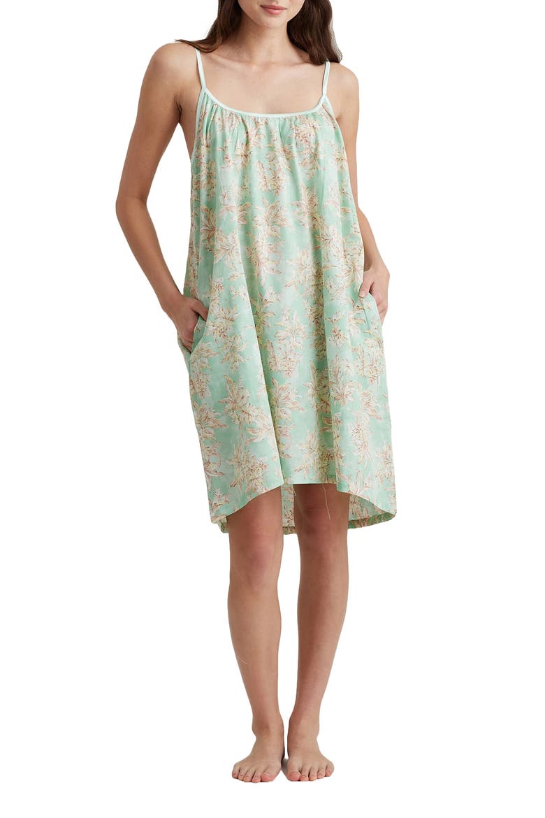 Bridget Strappy Cotton Nightgown, Alternate, color, MINT