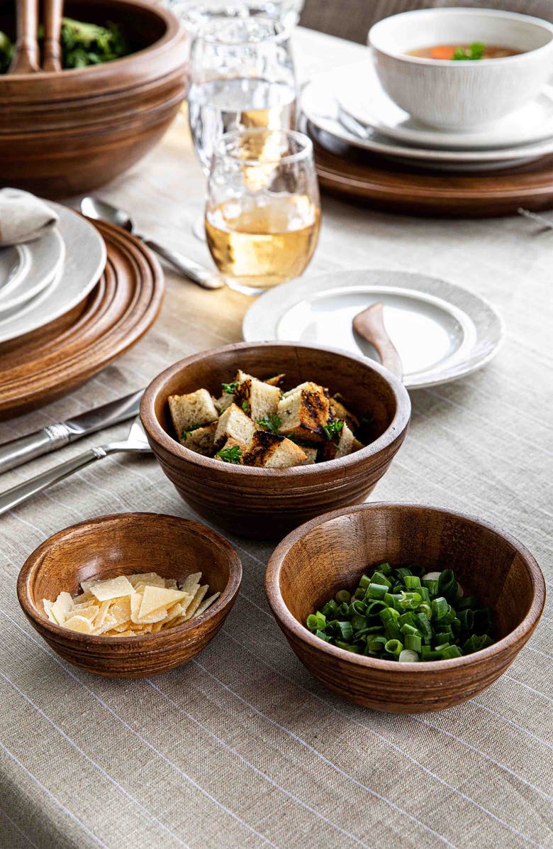 Juliska Bilbao Wood Set of 3 Nesting Bowls, Alternate, color, Brown