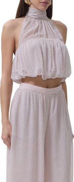 AFRM Laramie Pin Dot Halter Top