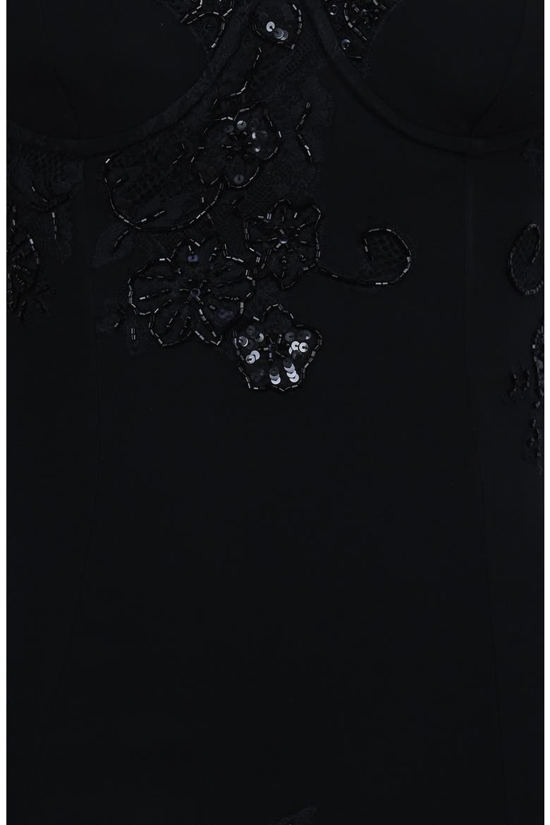 Soraya Beaded Georgette Minidress, Alternate, color, BLACK