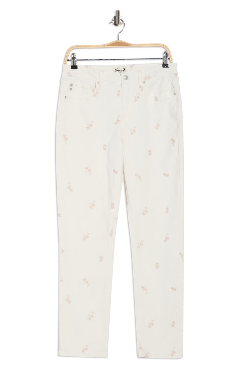 Seven7 '90s Straight Leg Jeans, Alternate, color, Cream Embroidery