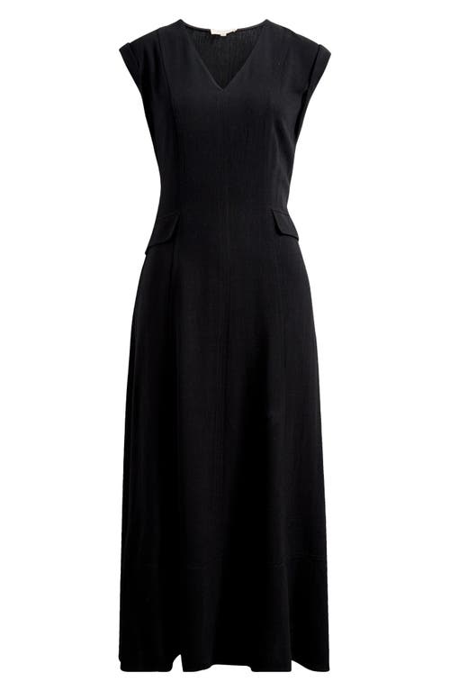 Melloday Cap Sleeve Maxi Dress In Black