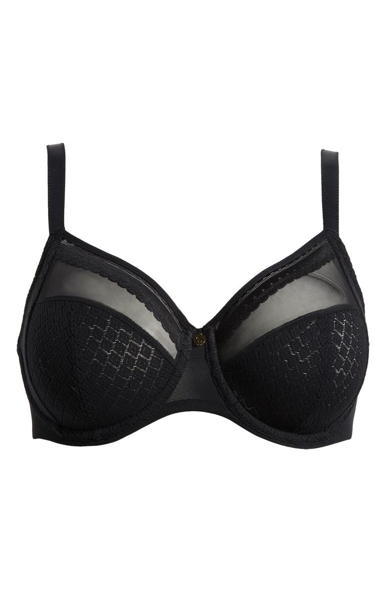 Chantelle Lingerie Lucie Lace Full Coverage Underwire Bra, Alternate, color, Black