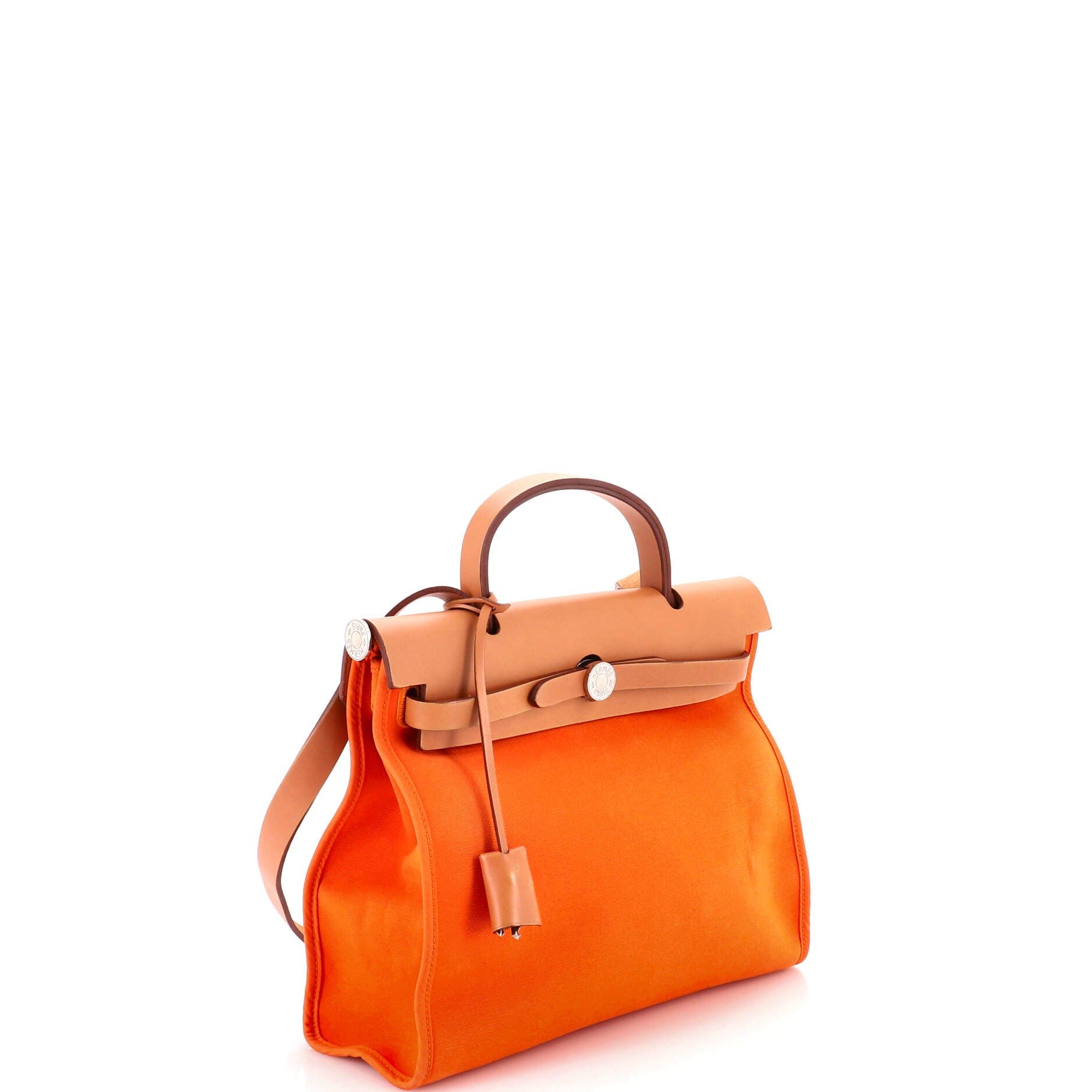Herbag Zip Leather and Toile 31, Alternate, color, Orange