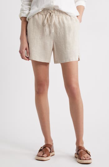 Caslon ® Linen Drawstring Shorts In Brown