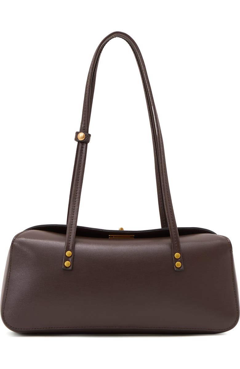 Reiss Devora Leather Shoulder Bag, Main, color, Chocolate