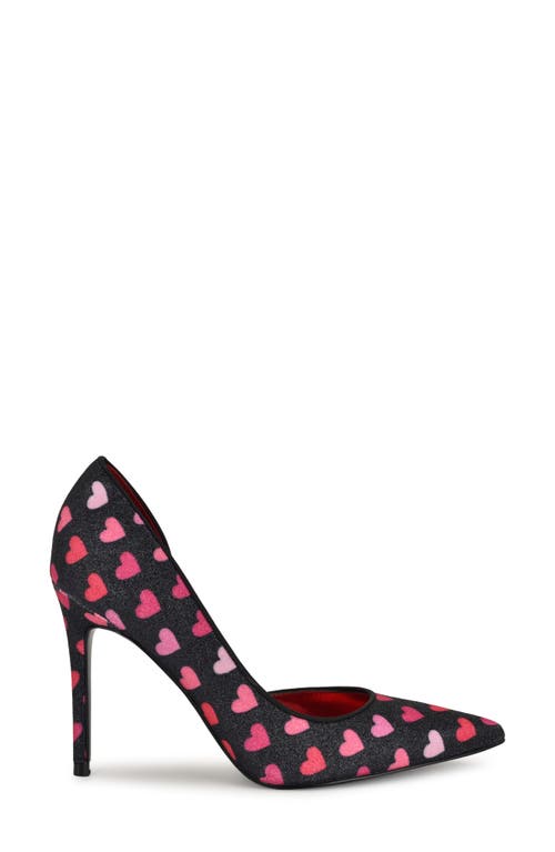 Nine West Folowe Pump In Black With Pink Hearts
