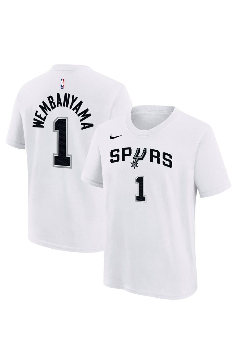 Nike Youth Nike Victor Wembanyama White San Antonio Spurs Name & Number Association T-Shirt, Main, color, White