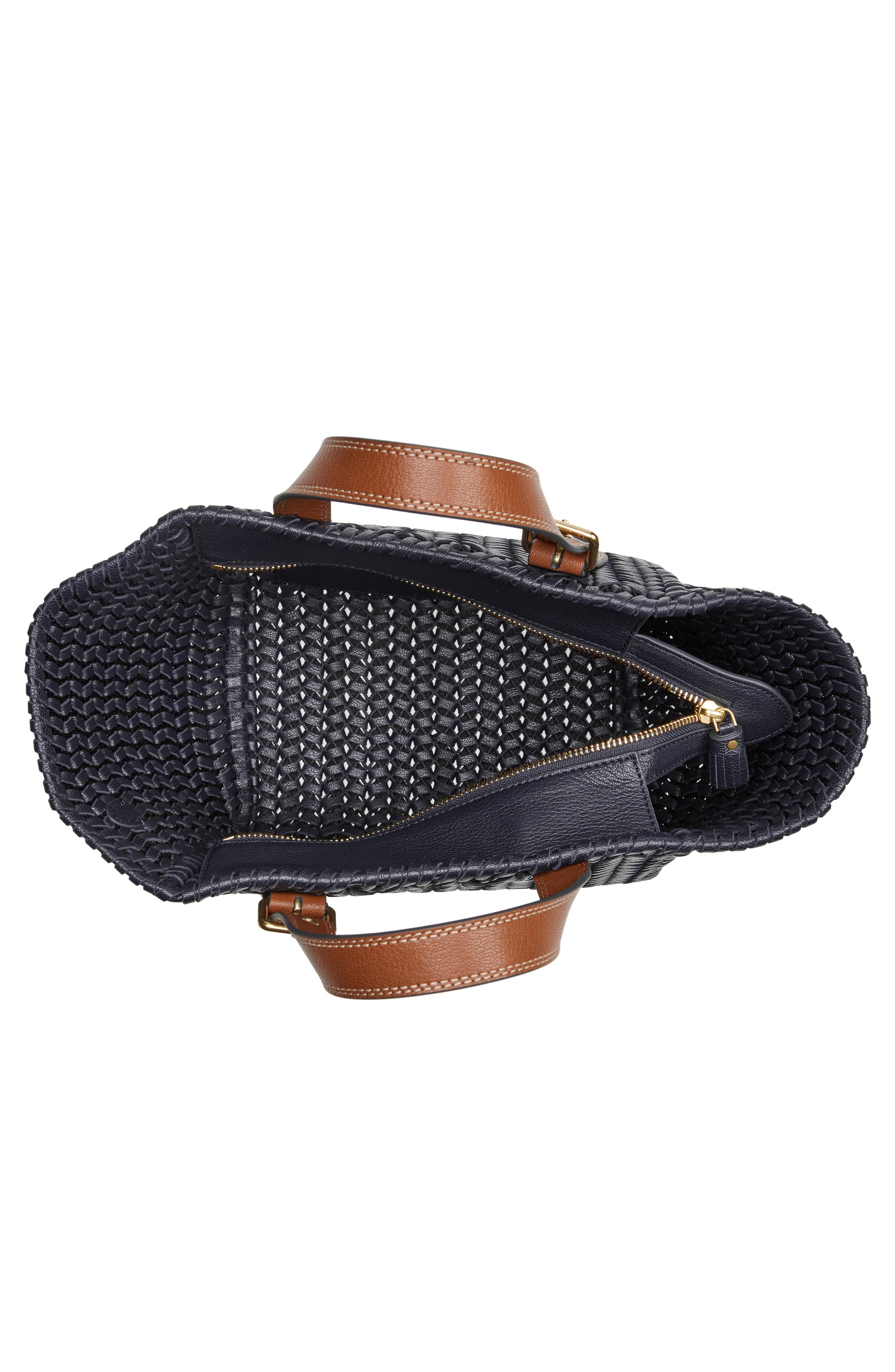 Anya Hindmarch Small The Neeson Herringbone Woven Leather Tote, Alternate, color, 