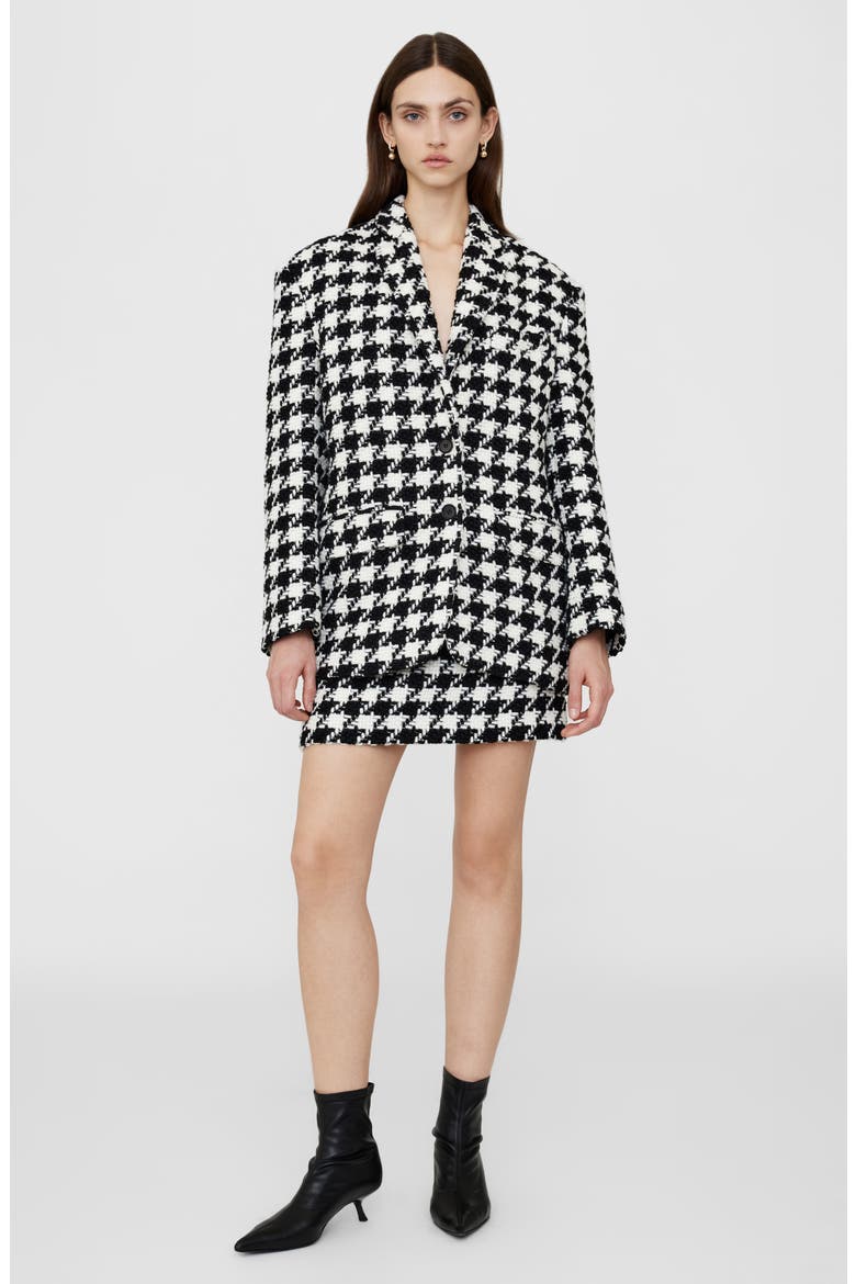 Ada Houndstooth Miniskirt, Alternate, color, BLACK AND WHITE HOUNDSTOOTH