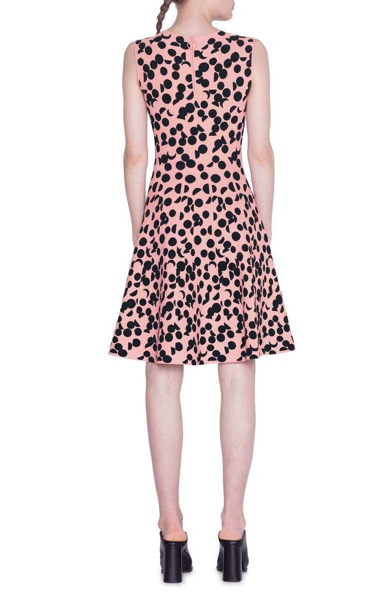 Akris punto Luna Dot Jacquard Fit & Flare Dress, Alternate, color, 
