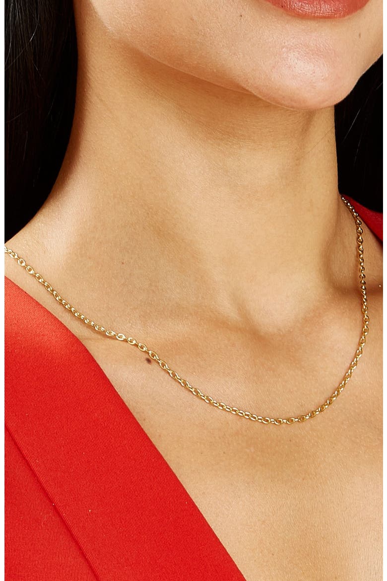 Thin Link Chain, Alternate, color, Gold