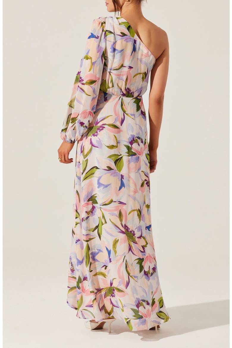 Sandersonia Floral Print Asymmetric Dress, Alternate, color, PINK FLORAL