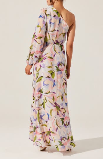 Sandersonia Floral Print Asymmetric Dress