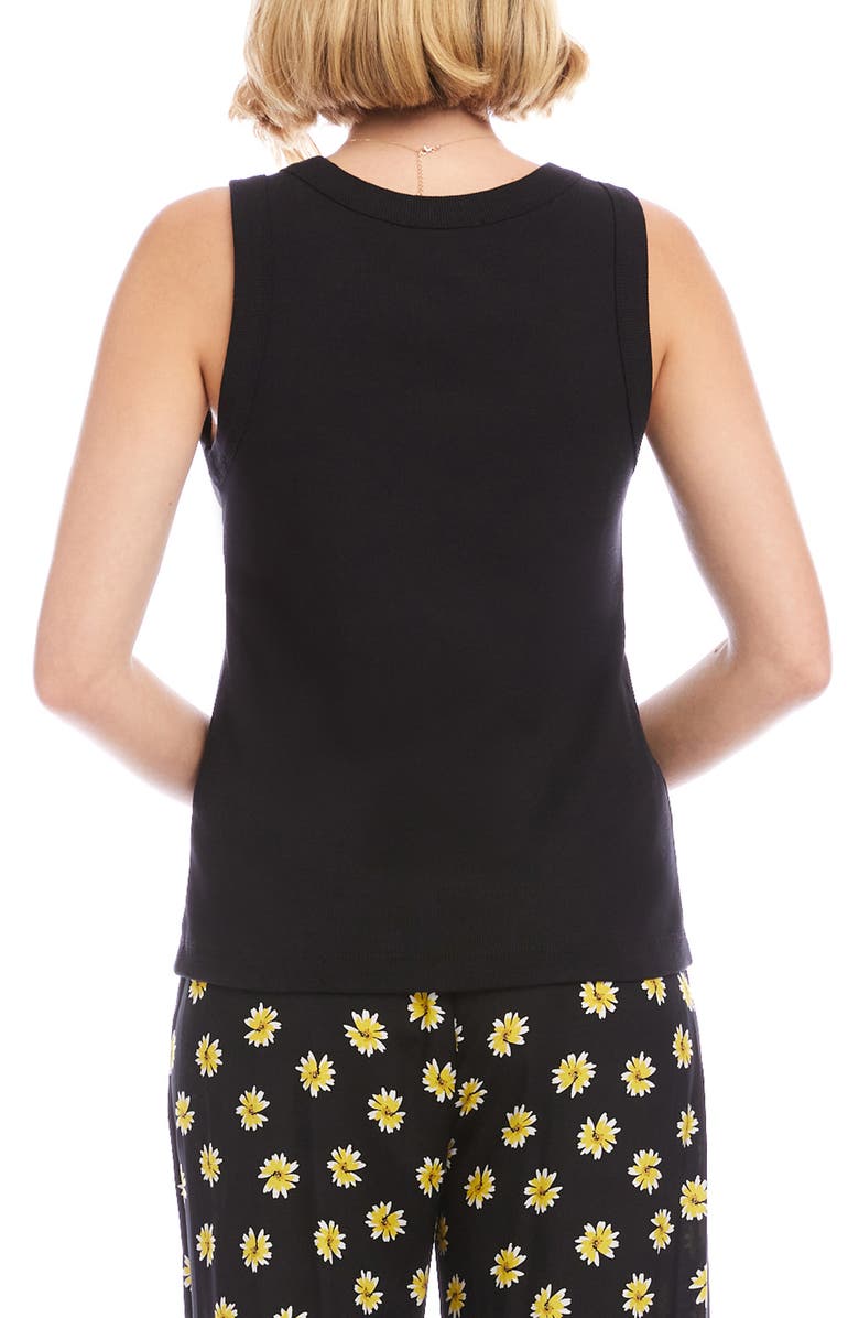 Karen Kane Scoop Neck Rib Tank, Alternate, color, Black