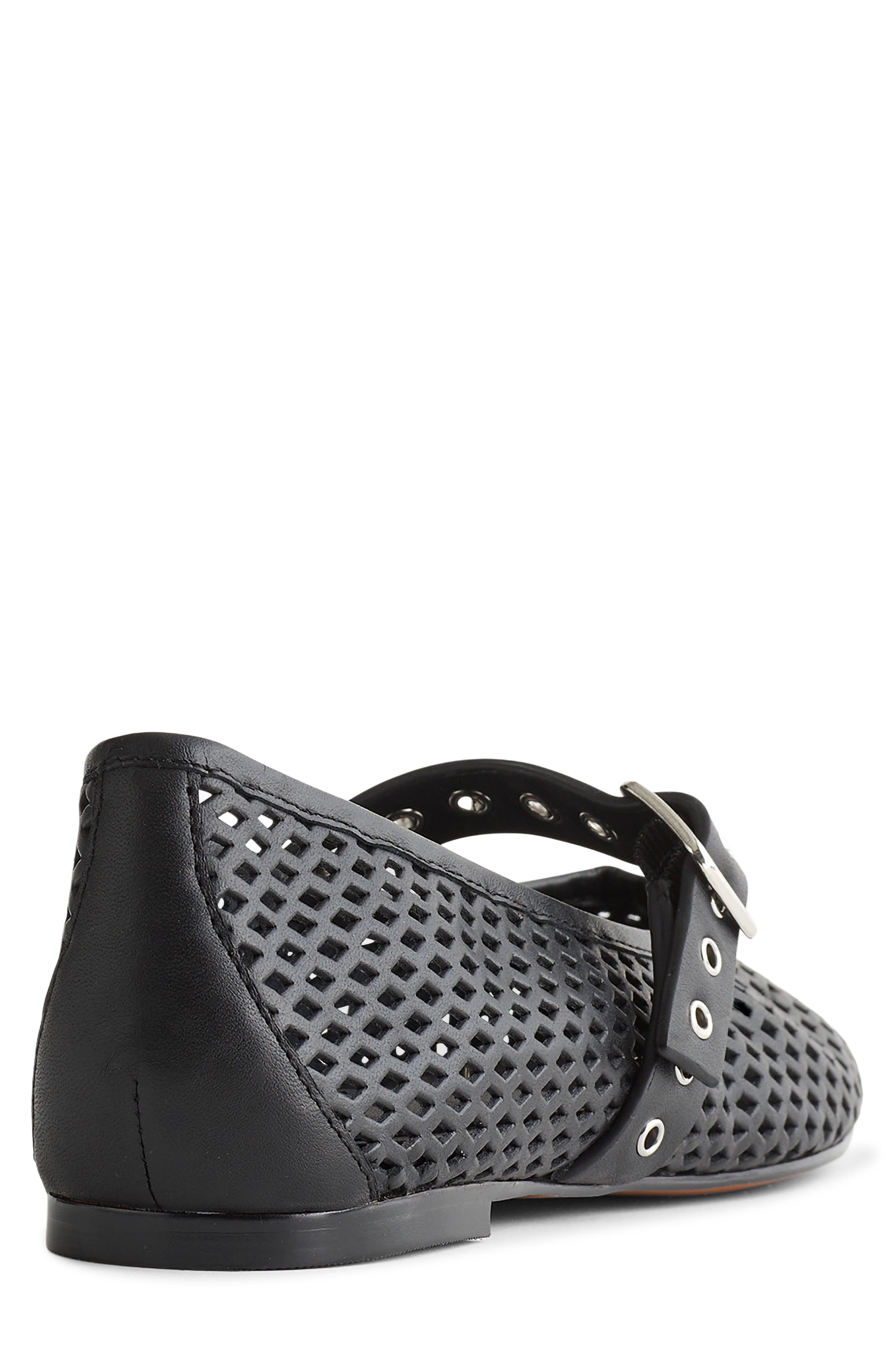 Madewell The Remy Perforated Mary Jane Flat, Alternate, color, True Black