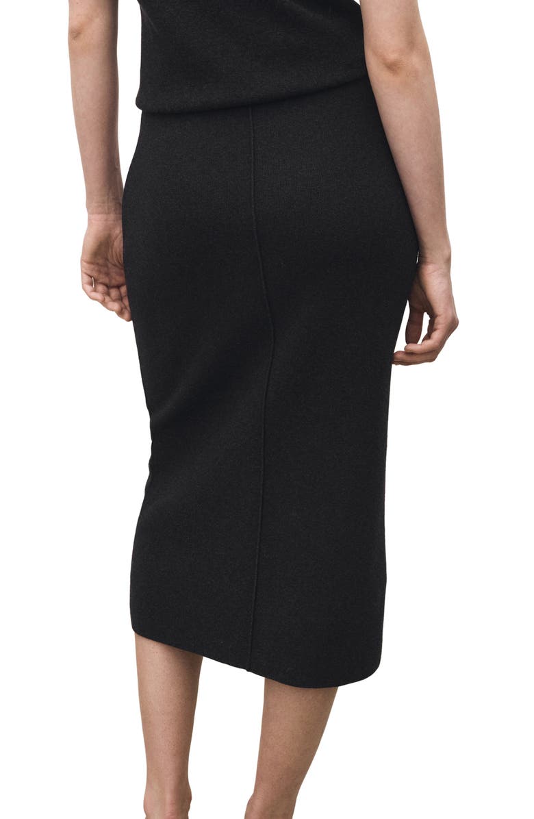 MANGO Wool & Cotton Midi Skirt, Alternate, color,