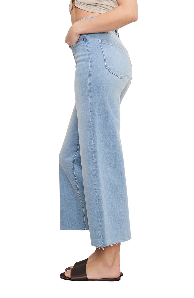 Good American Good Waist Light Compression Crop Palazzo Jeans, Alternate, color, Indigo862