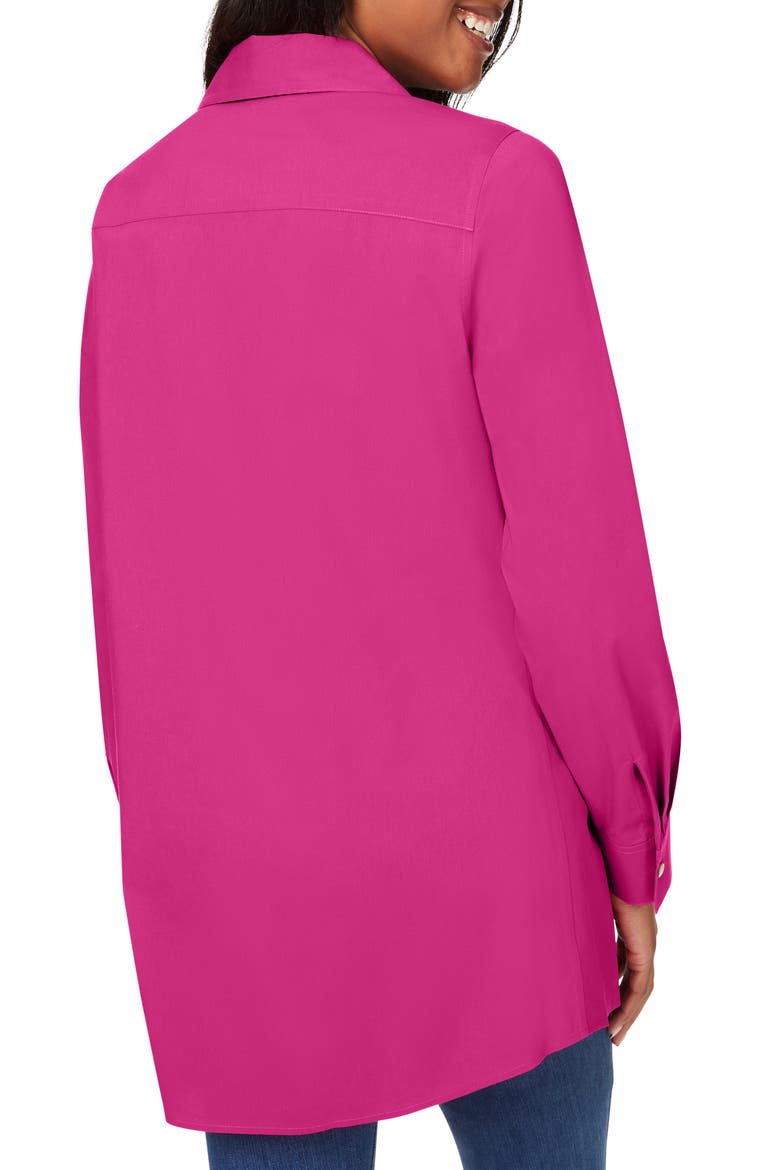 Cecilia Non-Iron Button-Up Tunic Shirt, Alternate, color, PINK ROSATO