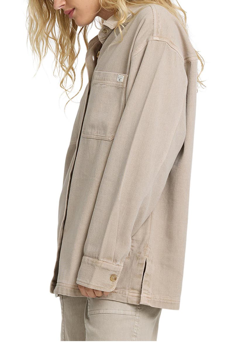 Washed Ashore 2 Cotton Shacket, Alternate, color, COBBLESTONE