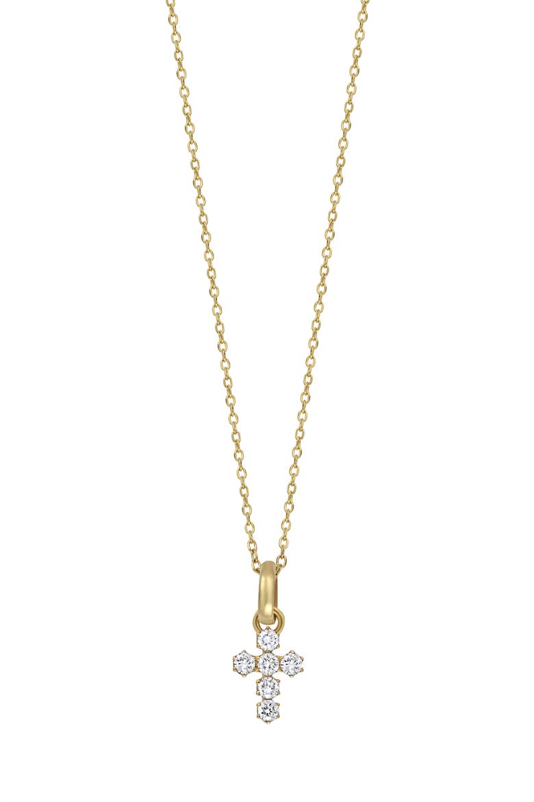 Icon Cross Pendant Necklace (Nordstrom Exclusive), Alternate, color, 18K YG