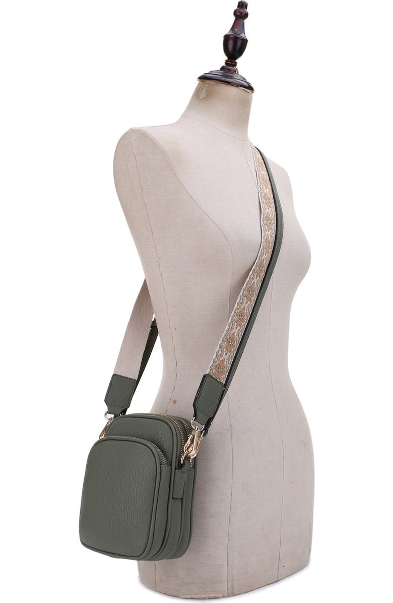 Mali + Lili Josephine Vegan Leather Crossbody Bag, Alternate, color, Hunter Green/Tri