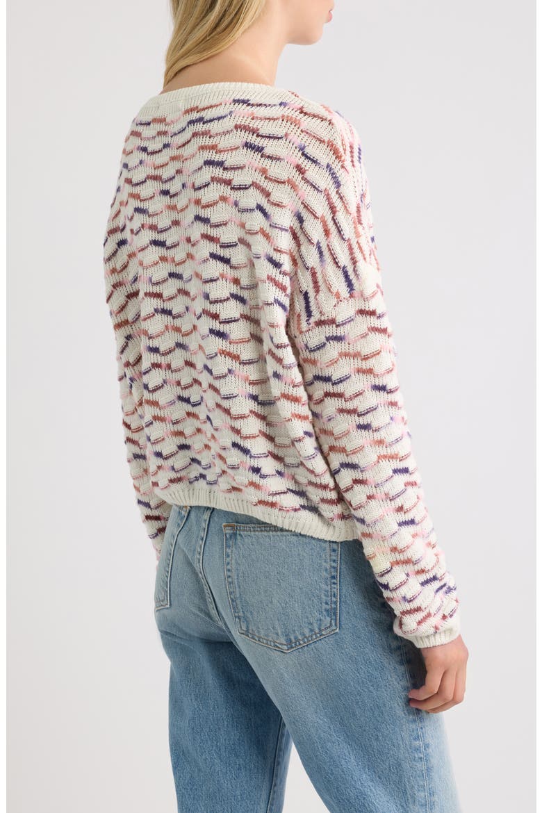 Wave Stitch Crop Pullover, Alternate, color, WHITE