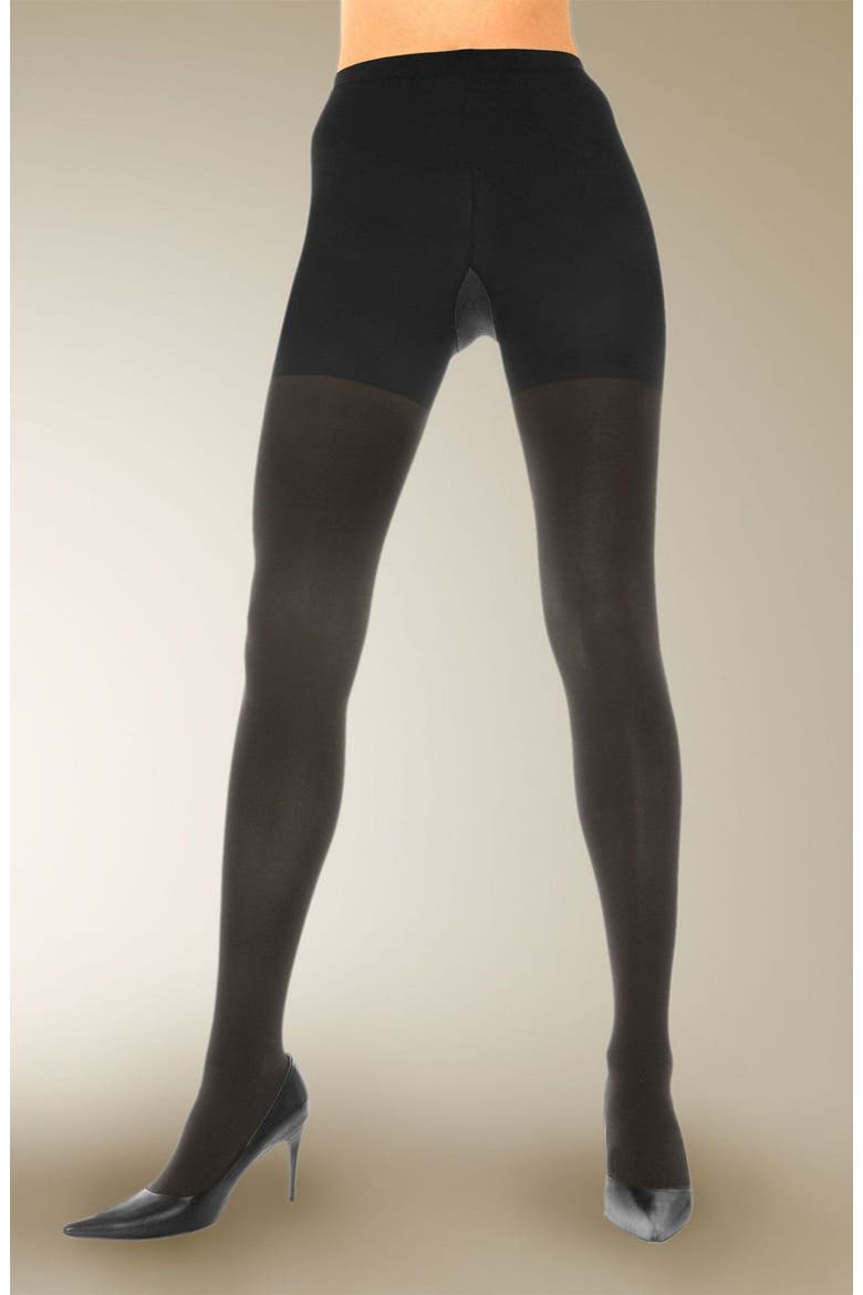 'Tight End' Shaping Tights, Alternate, color, BLACK