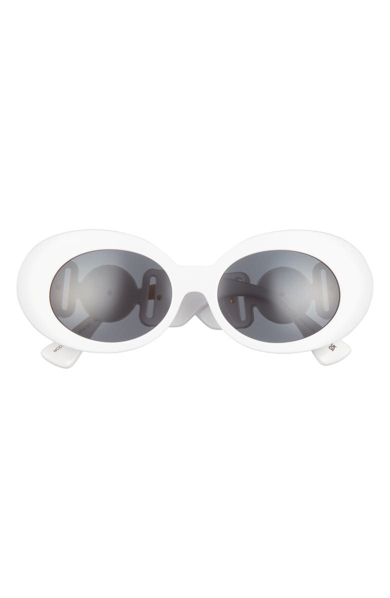 Versace 54mm Irregular Oval Sunglasses, Main, color, White